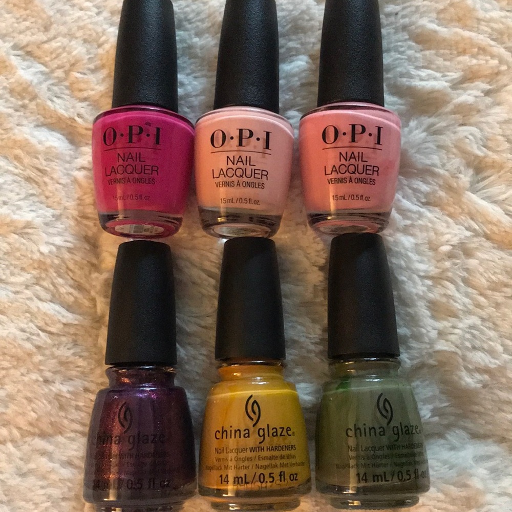 3 OPI and 3 China Glaze Polishes